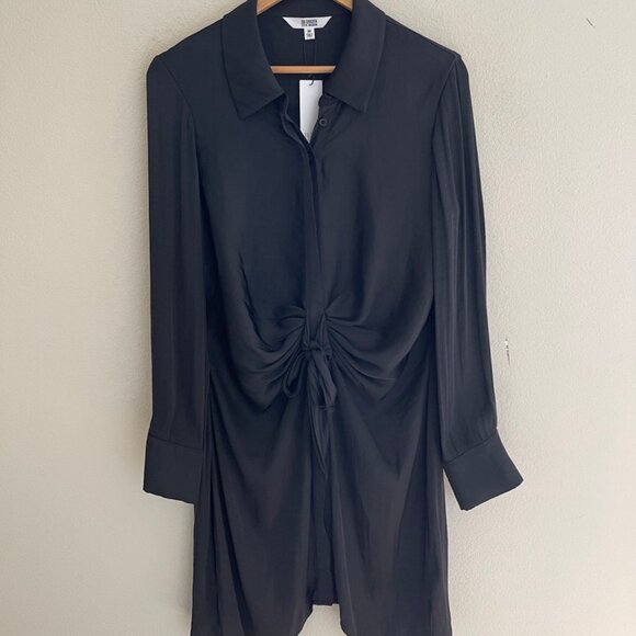 BB DAKOTA Steve Madden Black Front Tie Dress: New with Tags! Medium (Runs Small) - Picture 1 of 7